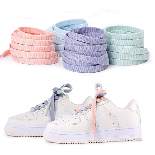 Polyester Flat Shoeslaces Wide Canvas Shoe Laces